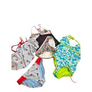 Laguna Girls’ Size 12 Swimsuit Lot - 5 Pieces: Tops & Bottoms Floral Patterns St